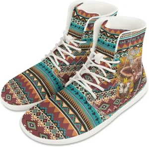 Womens High Top Barefoot Shoes Wide Toe Box Fashion Sneakers Comfortable Casual Walking Shoes Lightweight PU Leather Dress Shoes SizeUS 6-13.5