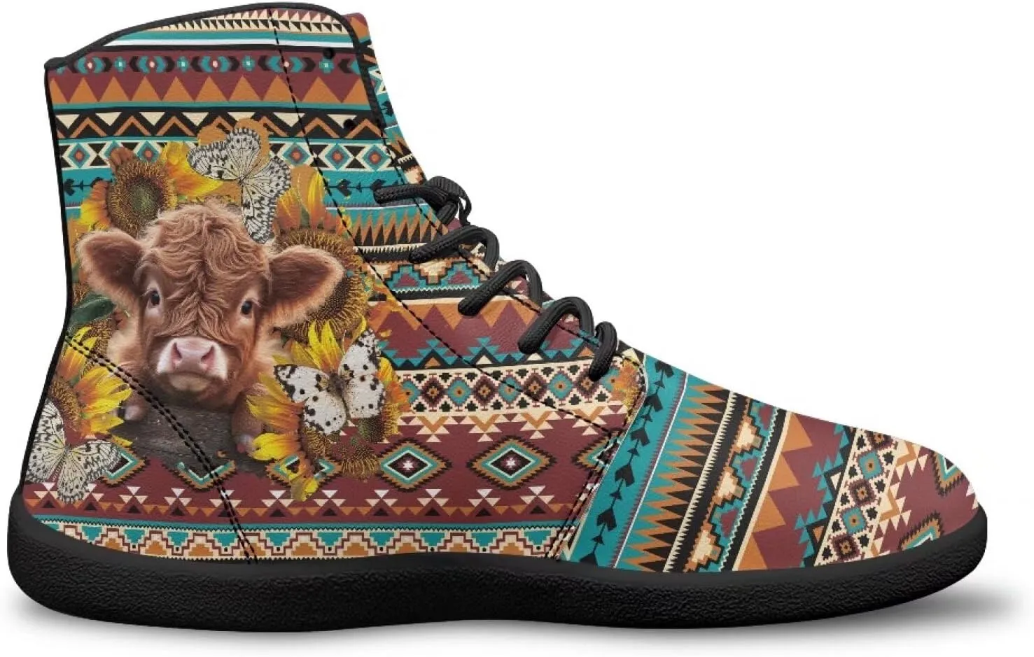 Women's High Top PU Leather Barefoot Shoes Wide Toe Box Fashion Sneakers Comfortable Casual Walking Shoes Lightweight Dress Shoes SizeUS 6-13.5