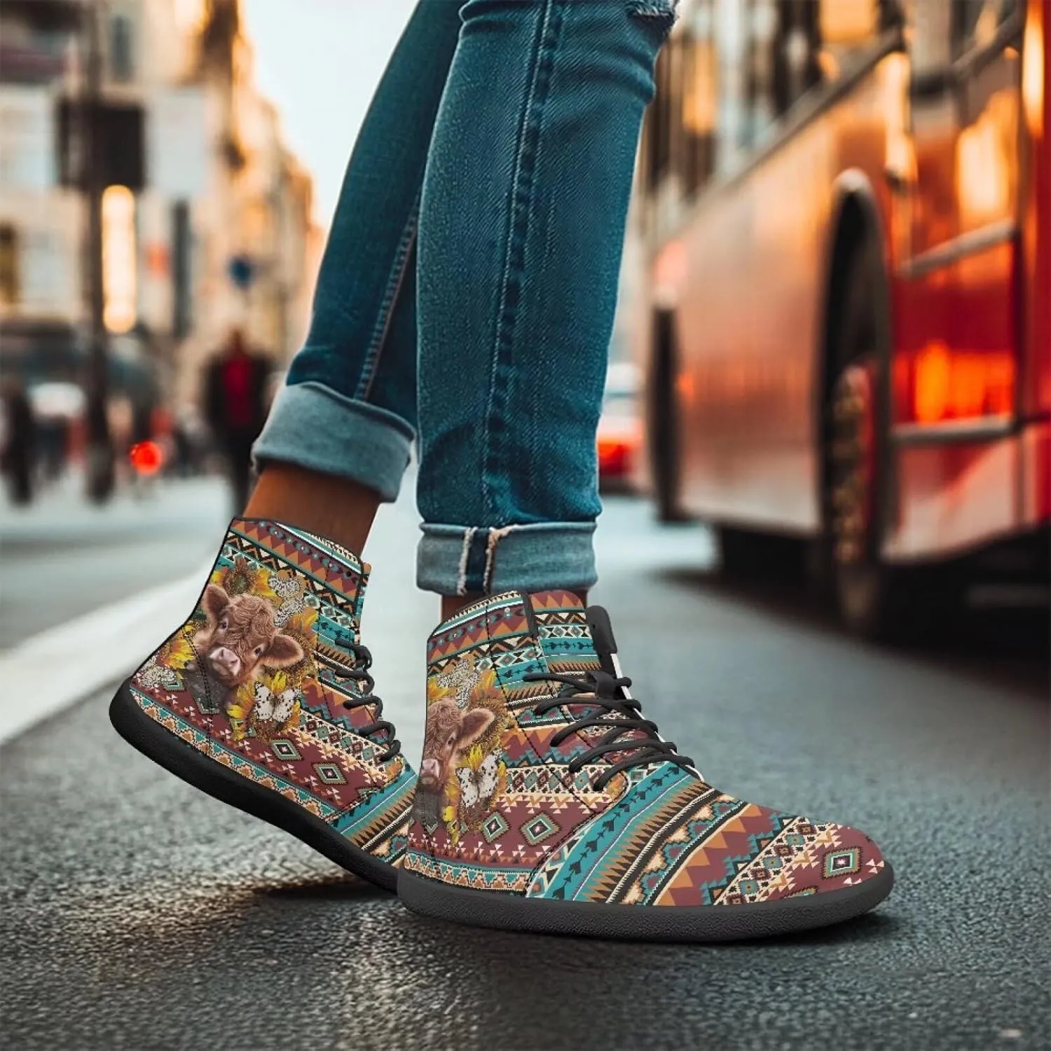 Women's High Top PU Leather Barefoot Shoes Wide Toe Box Fashion Sneakers Comfortable Casual Walking Shoes Lightweight Dress Shoes SizeUS 6-13.5