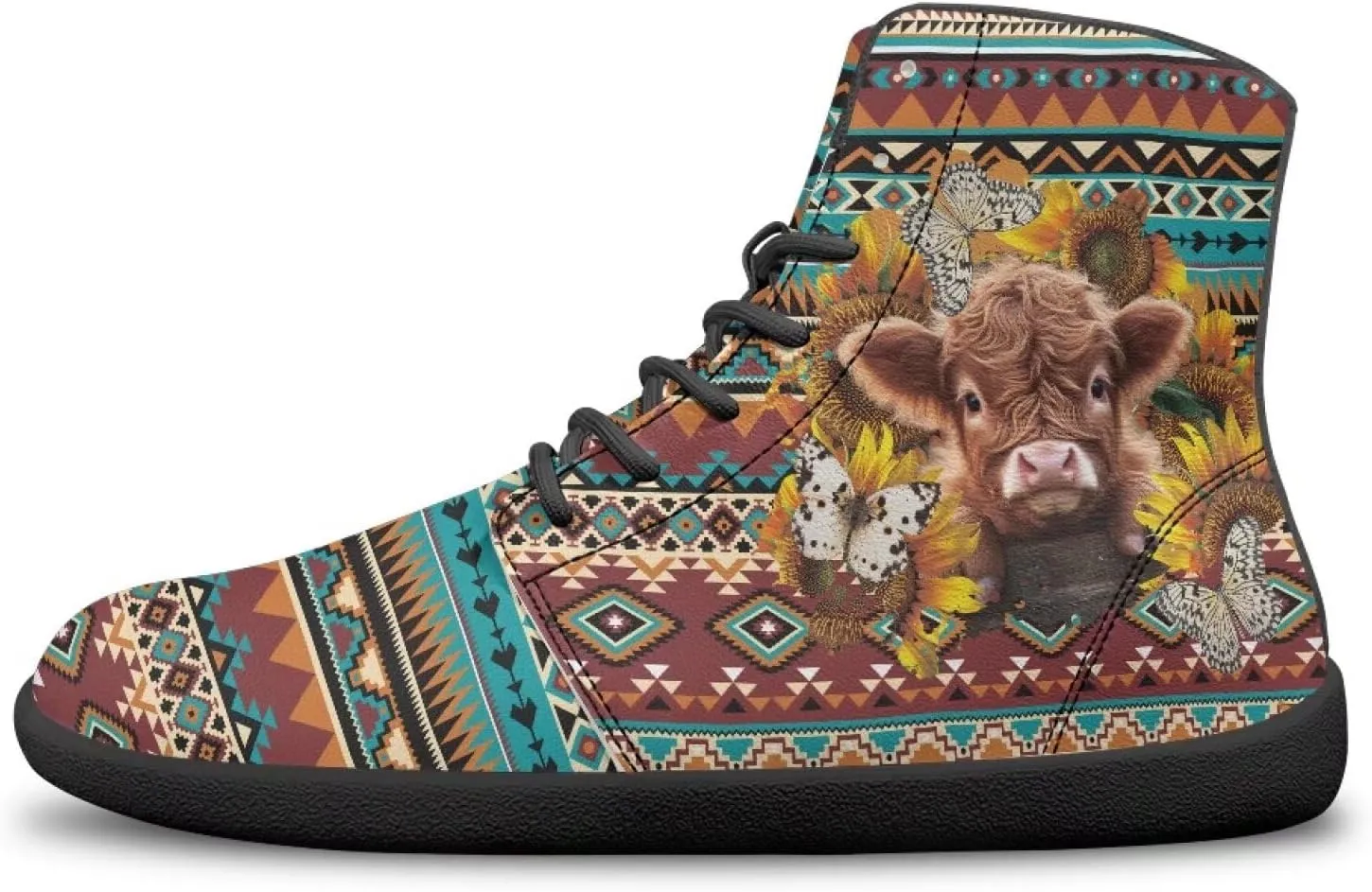 Women's High Top PU Leather Barefoot Shoes Wide Toe Box Fashion Sneakers Comfortable Casual Walking Shoes Lightweight Dress Shoes SizeUS 6-13.5