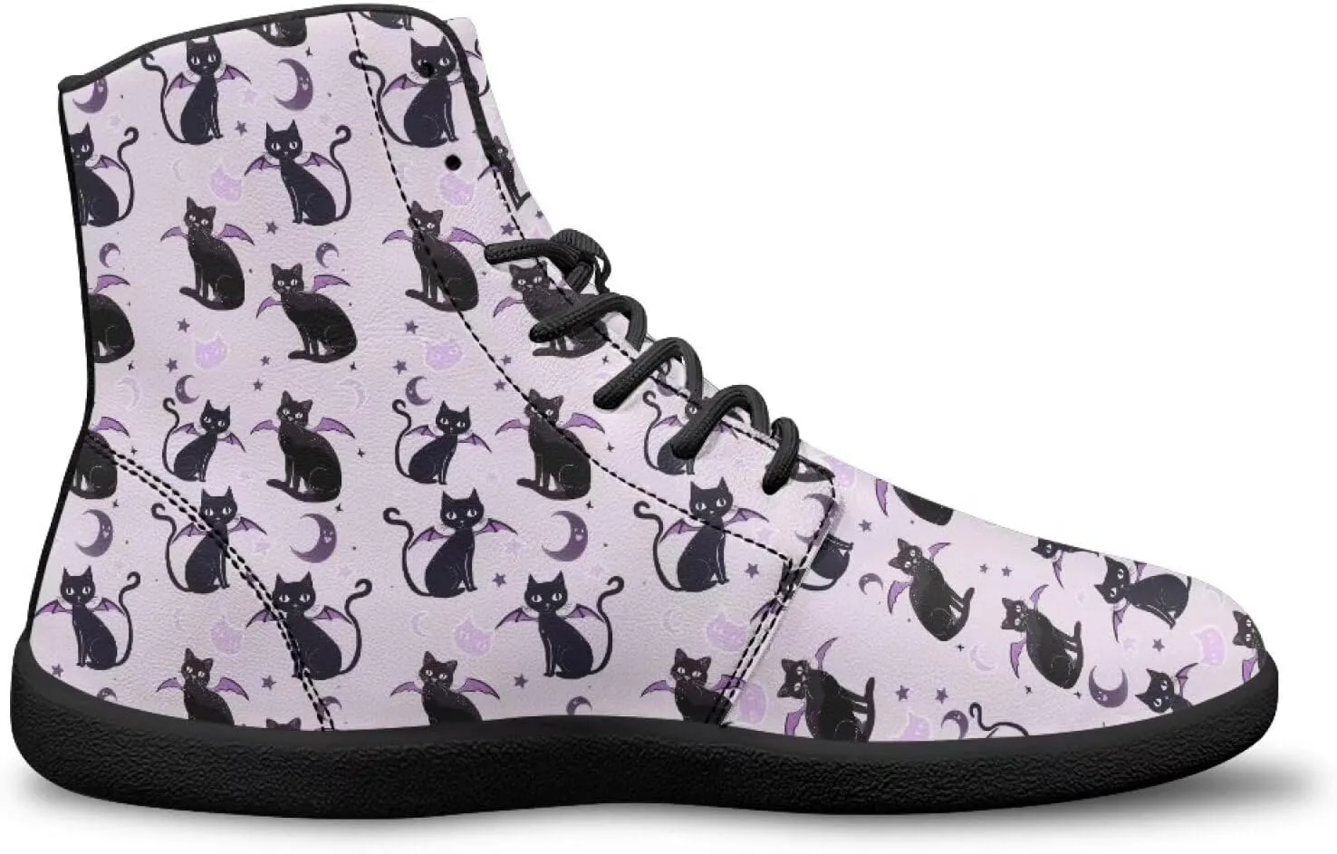 Women's High Top PU Leather Barefoot Shoes Wide Toe Box Fashion Sneakers Comfortable Casual Walking Shoes Lightweight Dress Shoes SizeUS 6-13.5