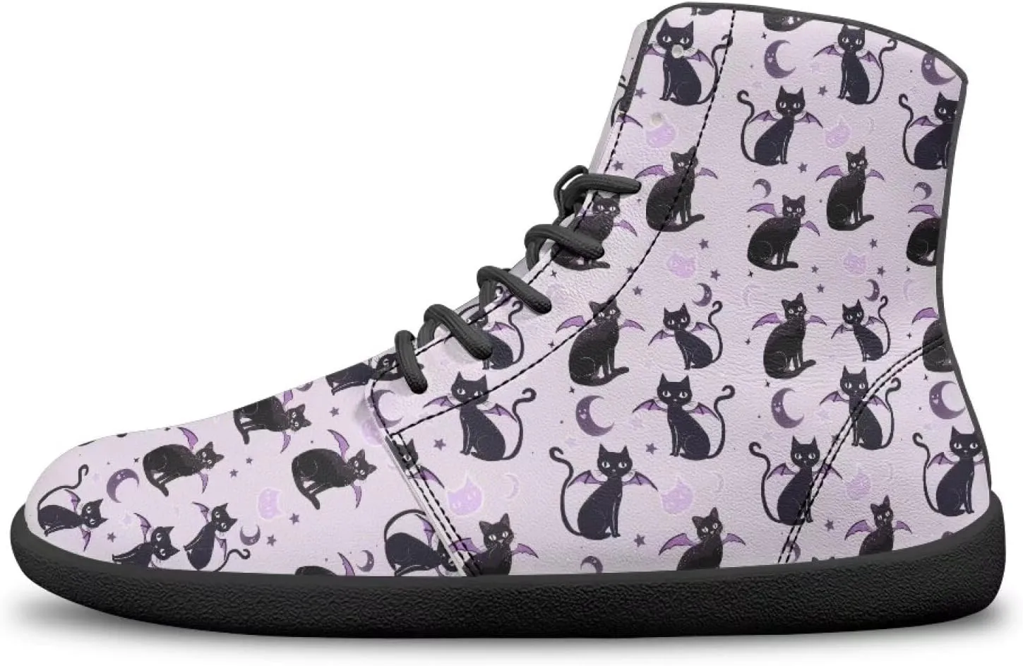 Women's High Top PU Leather Barefoot Shoes Wide Toe Box Fashion Sneakers Comfortable Casual Walking Shoes Lightweight Dress Shoes SizeUS 6-13.5