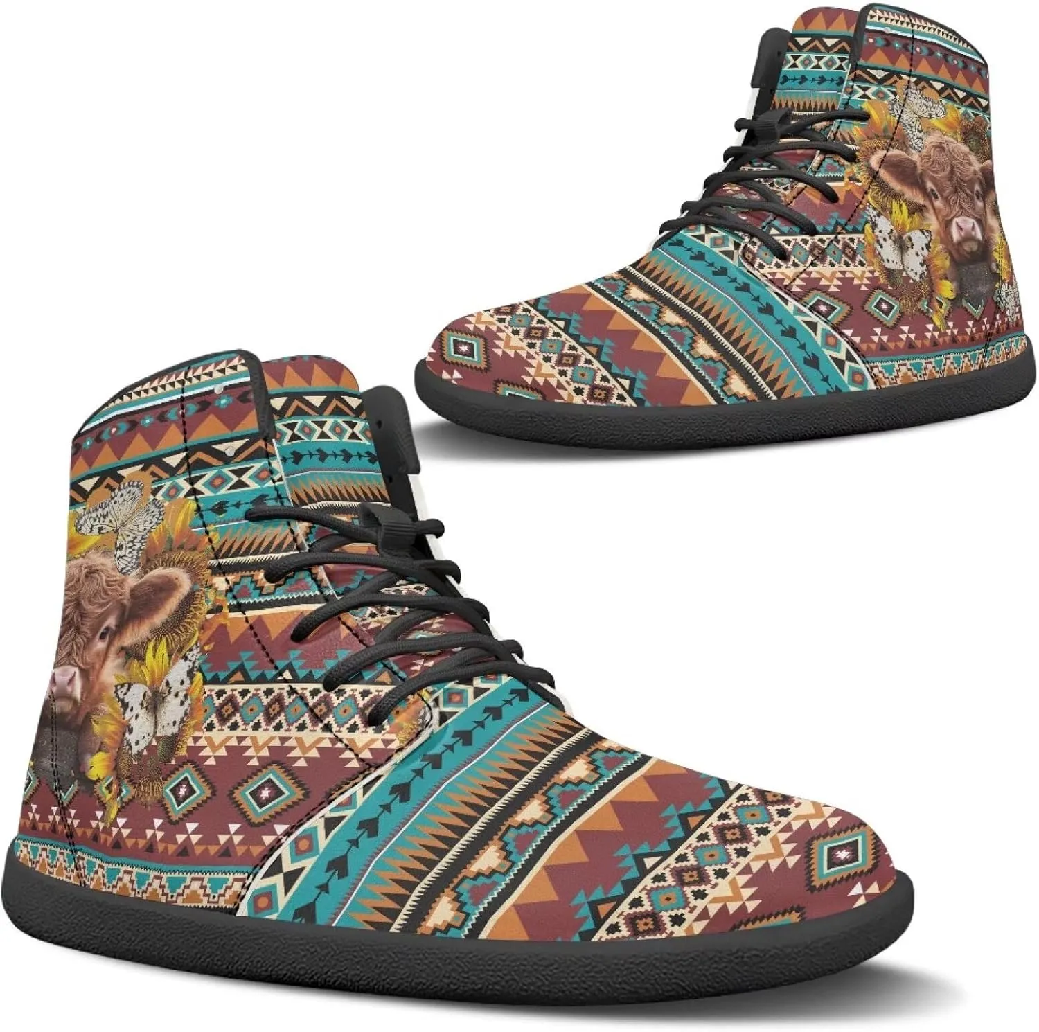 Women's High Top PU Leather Barefoot Shoes Wide Toe Box Fashion Sneakers Comfortable Casual Walking Shoes Lightweight Dress Shoes SizeUS 6-13.5