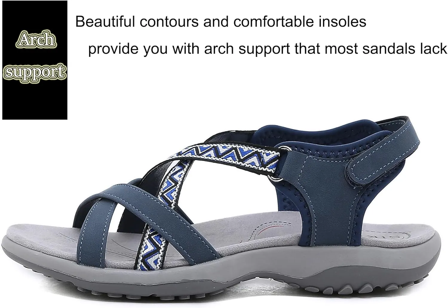 Womens Hiking Sandals Ladies Sport Sandals with Arch Support Comfortable Outdoor Sandals Adjustable Strap Summer Fashionable Shoes
