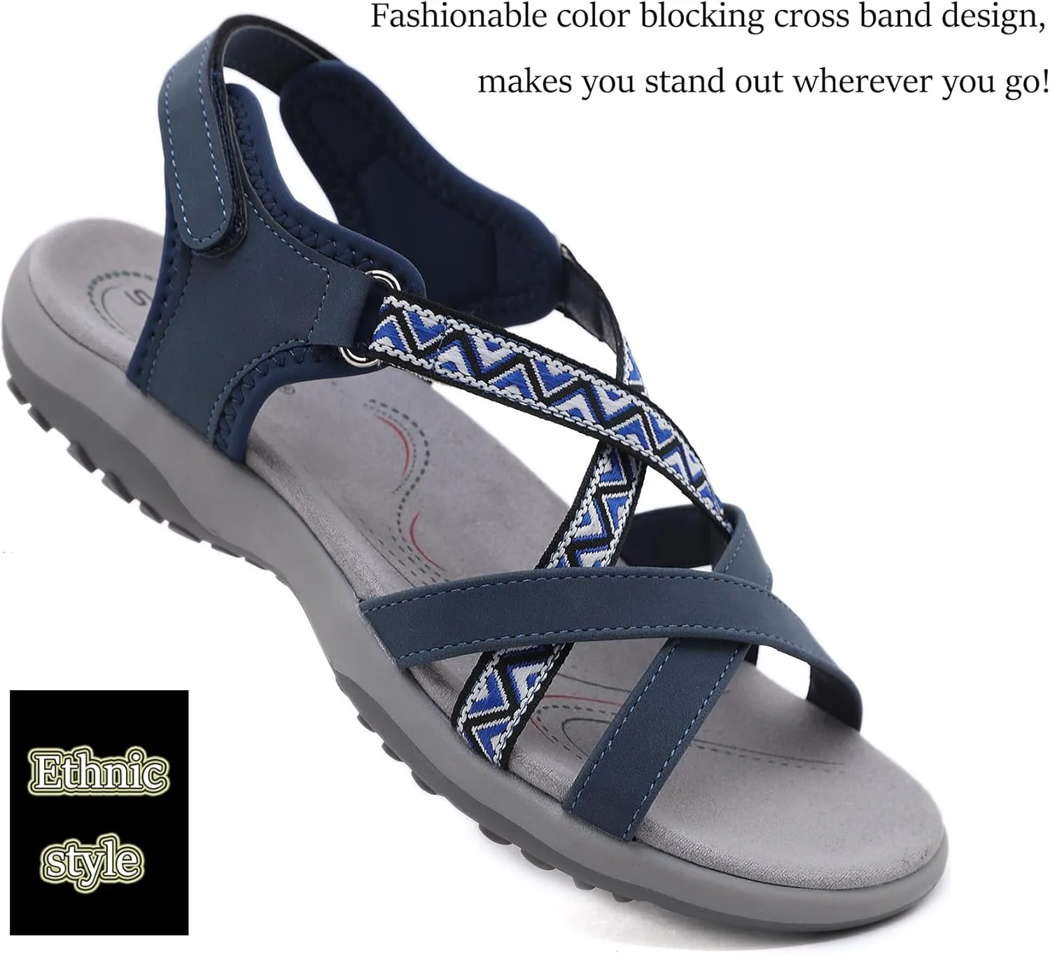 Womens Hiking Sandals Ladies Sport Sandals with Arch Support Comfortable Outdoor Sandals Adjustable Strap Summer Fashionable Shoes