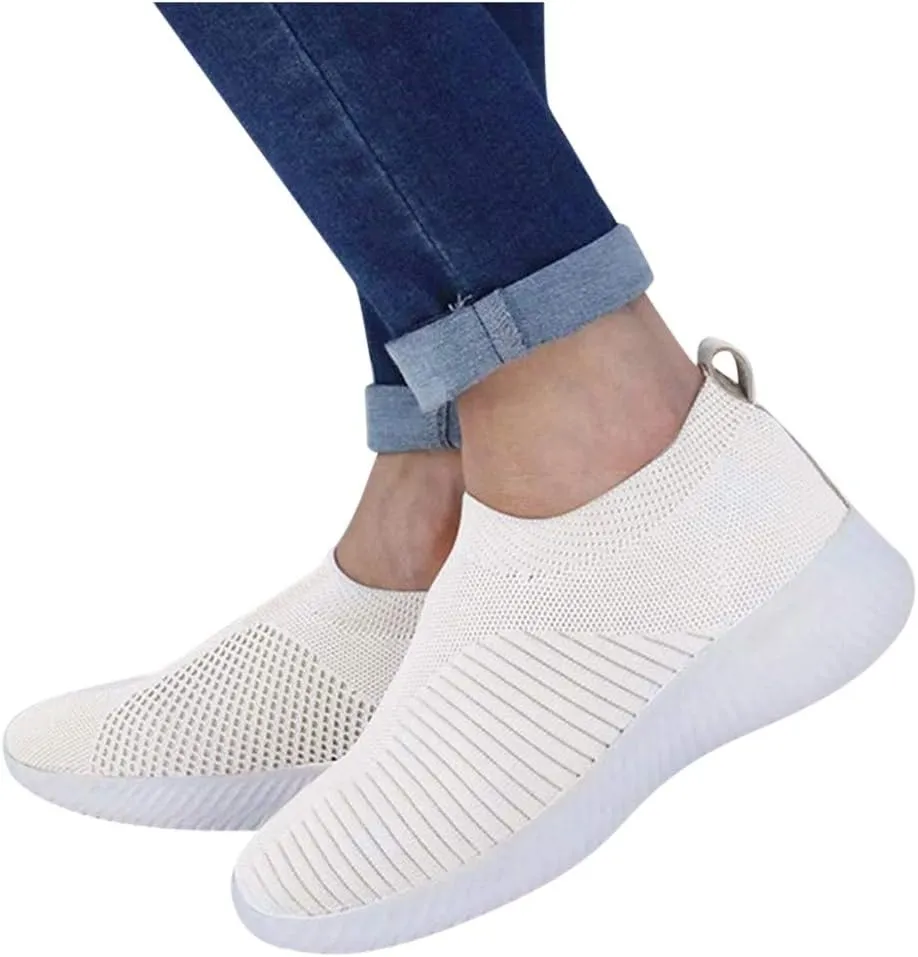Womens Ladies Walking Running Shoes Slip On Lightweight Mens Dress Shoes Food Service Casual Dress Shoes Women Shoes Sneakers Tennis Shoe White Loafers