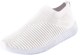 Womens Ladies Walking Running Shoes Slip On Lightweight Mens Dress Shoes Food Service Casual Dress Shoes Women Shoes Sneakers Tennis Shoe White Loafers