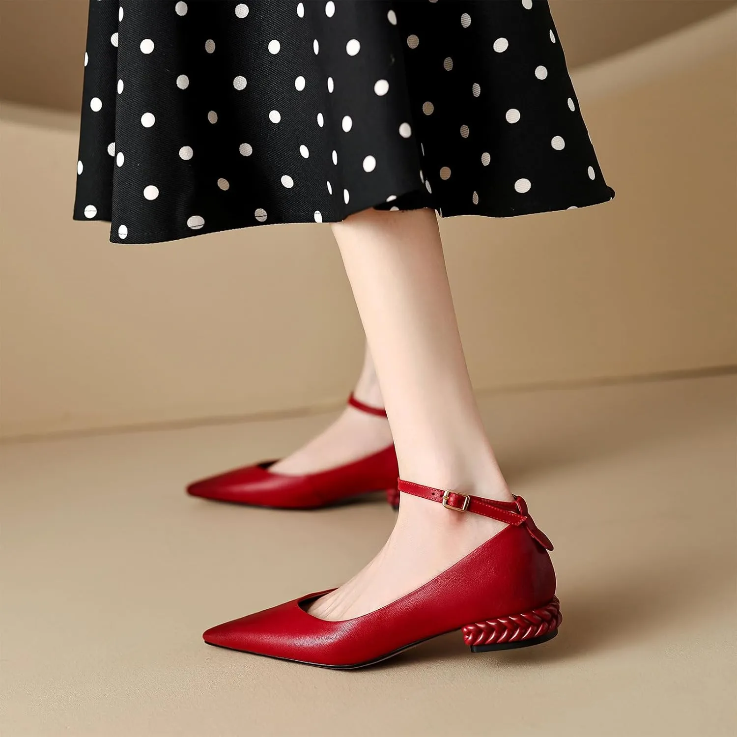 Women's Leather Handmade lace-up Shoes,Pointed Toe Formal Flats,Handmade Loafers,Low Heeled Pumps