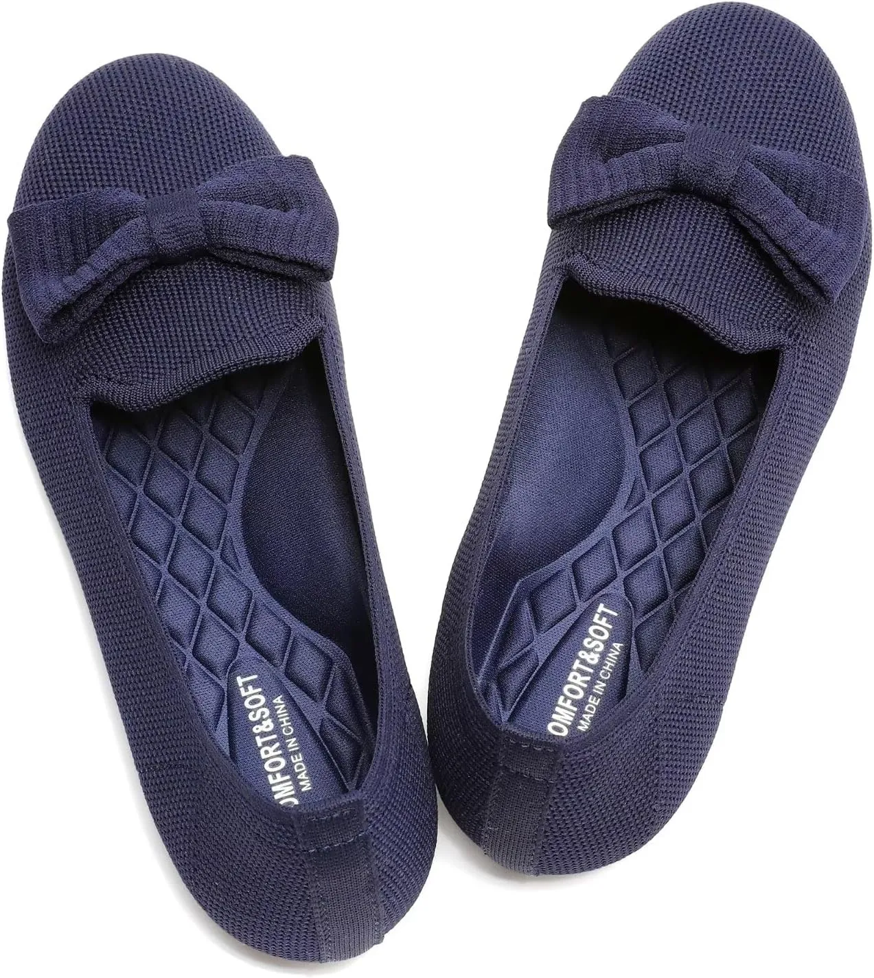 Women's Loafers Flats Comfortable Slip-on Bowknot Walking Dressy Penny Shoes with Arch Support