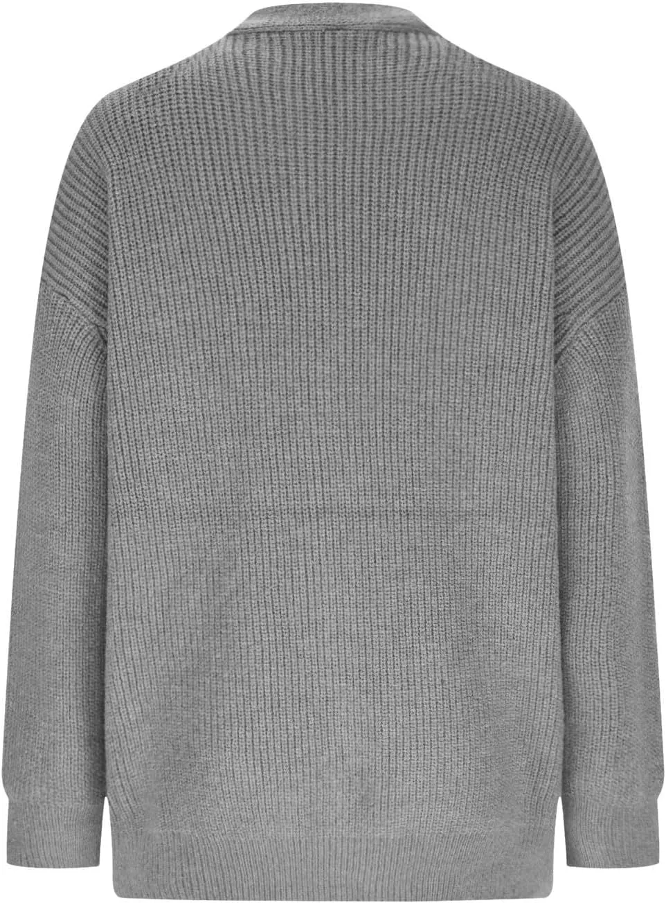 Women's Long Sleeve Cable Knit Cardigan Button Down Loose Outwear Open Front Trendy V Neck Sweater