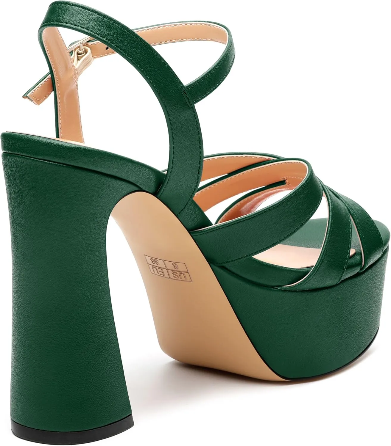 Women's Platform High Heels Sandals Round Open Toe Strappy Pumps Lace Up Dress Party Summer Shoes4.7''
