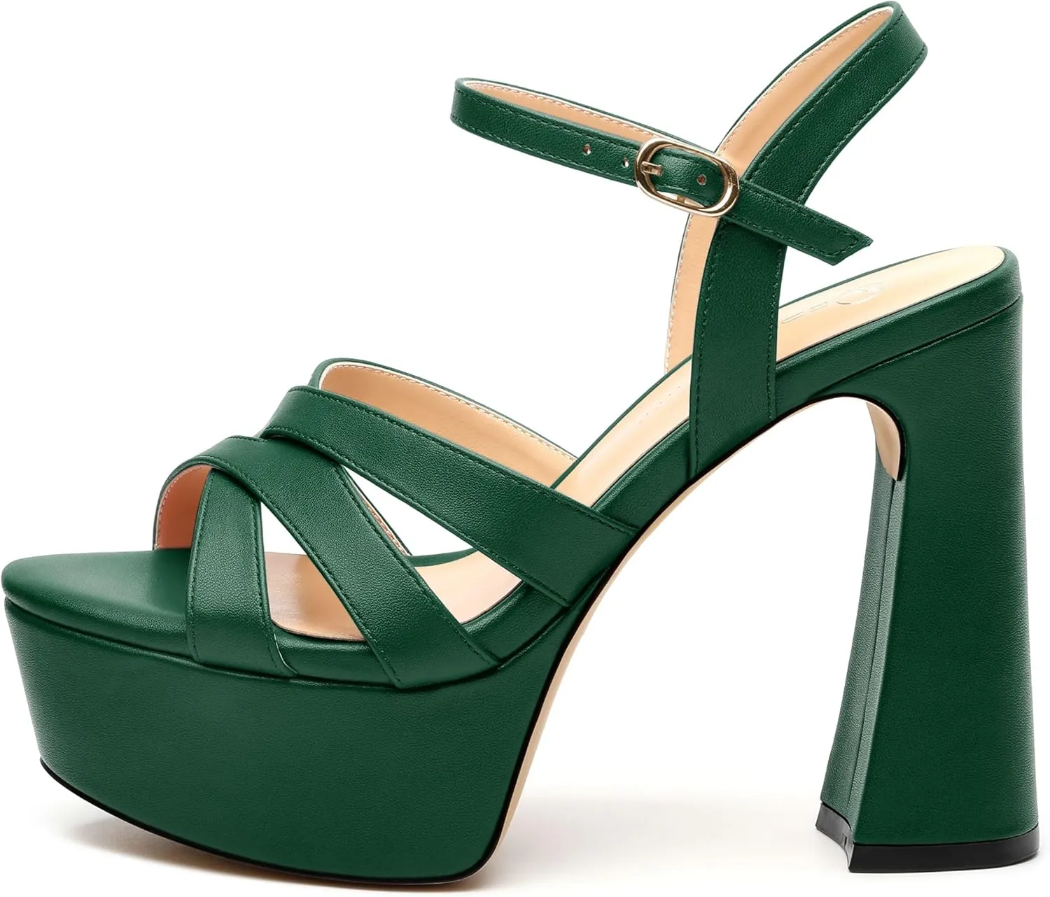 Women's Platform High Heels Sandals Round Open Toe Strappy Pumps Lace Up Dress Party Summer Shoes4.7''