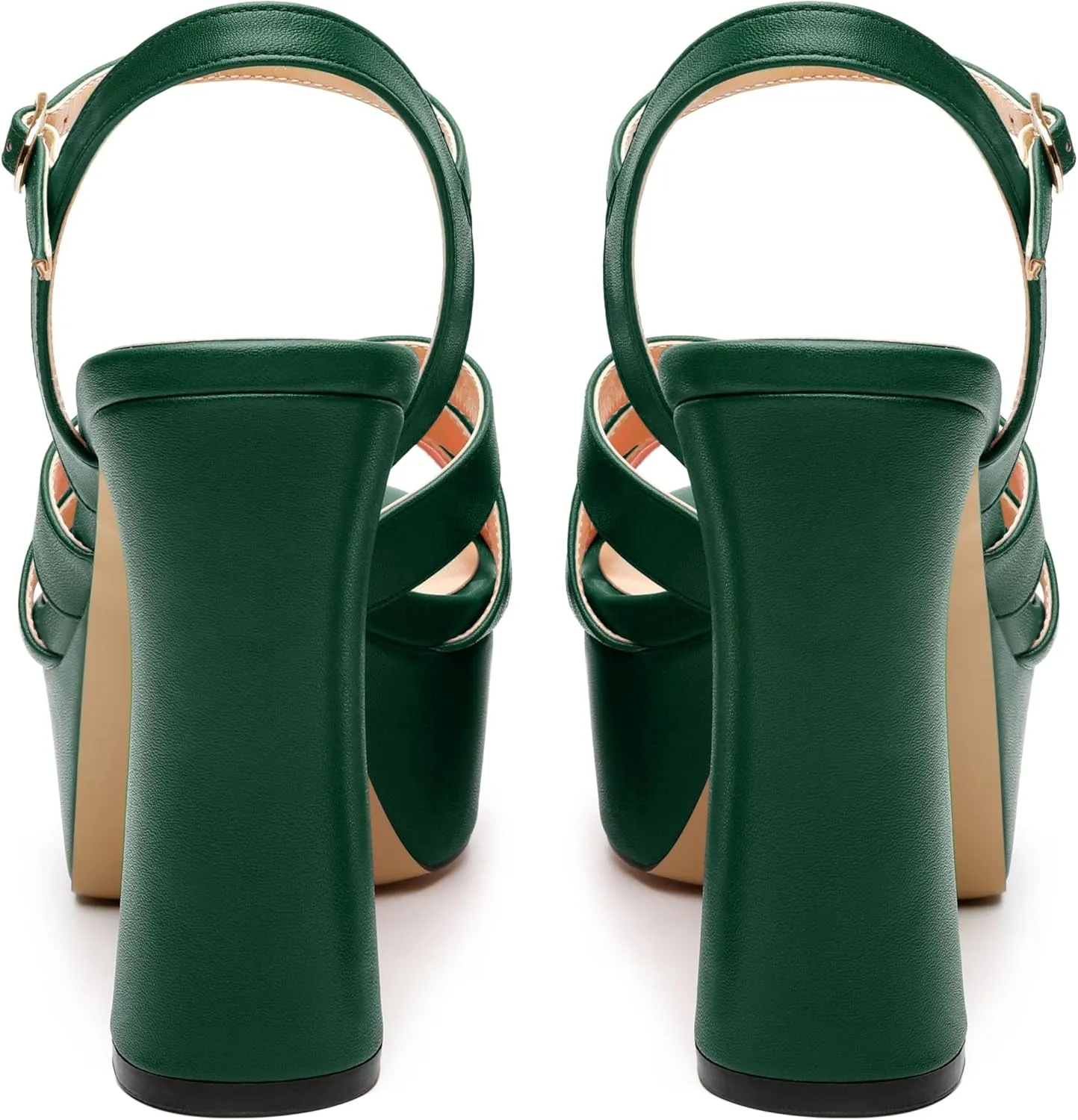 Women's Platform High Heels Sandals Round Open Toe Strappy Pumps Lace Up Dress Party Summer Shoes4.7''