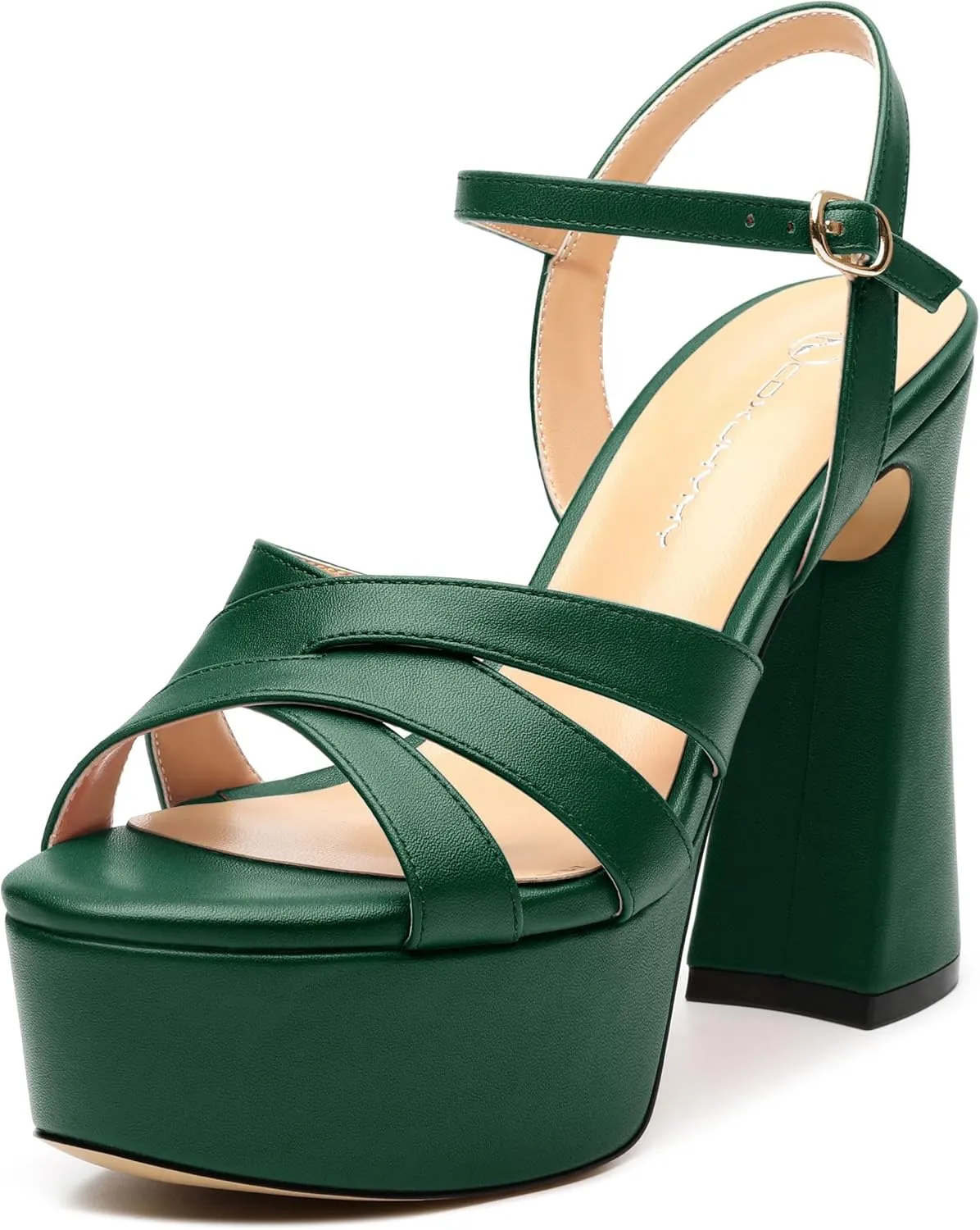 Women's Platform High Heels Sandals Round Open Toe Strappy Pumps Lace Up Dress Party Summer Shoes4.7''
