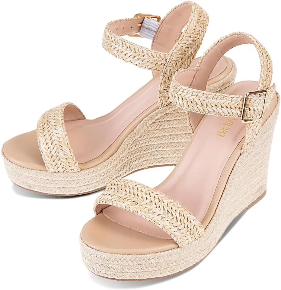 Women's Platform Sandals Wedge Ankle Strap Open Toe Sandals