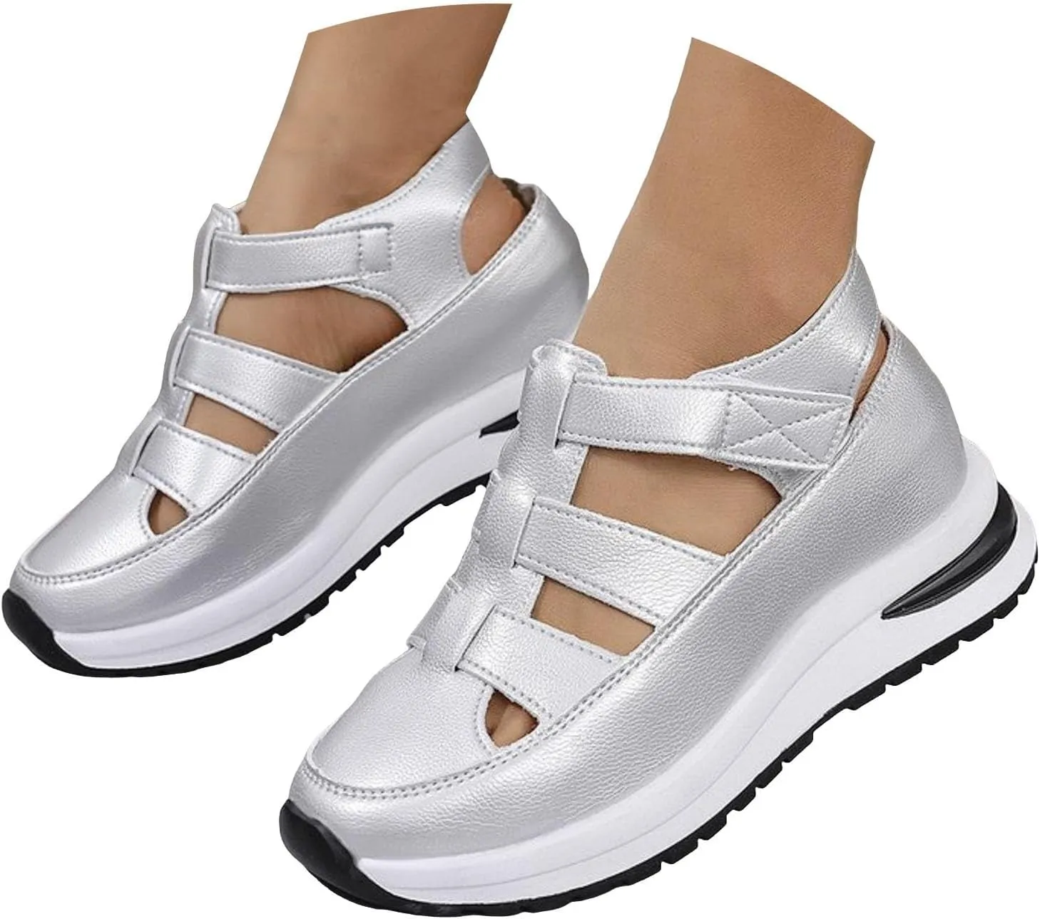 Women's Platform Sandals with Closed Toe Sandals Women Comfortable Walking Sandals Women, Hollow Ankle Strap Wedge Design for Summer, Beach, Hiking & Casual Wear 2025