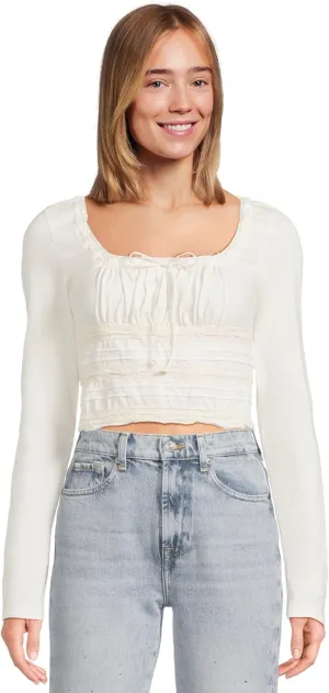Women's Scarlet Smocked Long Sleeve, Clean Ivory