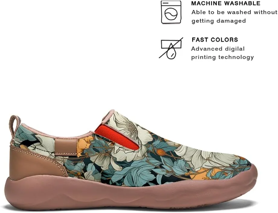 Women's Shoes Art Painted Casual Slip On Loafers Round Toe Lightweight Comfort Fashion Travel Sneakers Classical Floral Pattern