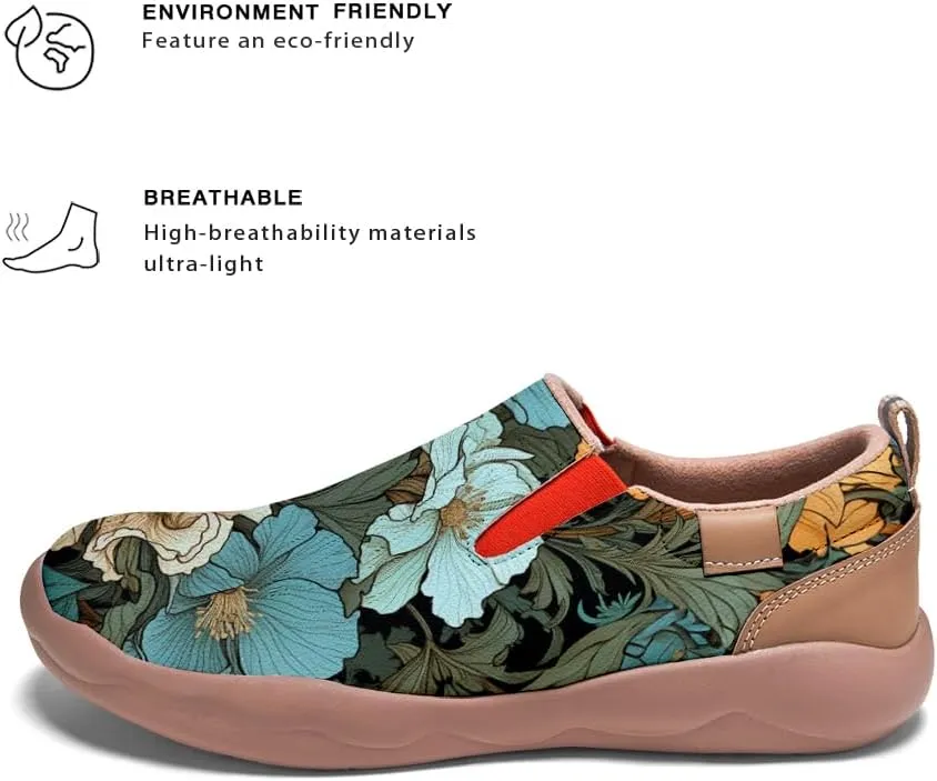 Women's Shoes Art Painted Casual Slip On Loafers Round Toe Lightweight Comfort Fashion Travel Sneakers Classical Floral Pattern