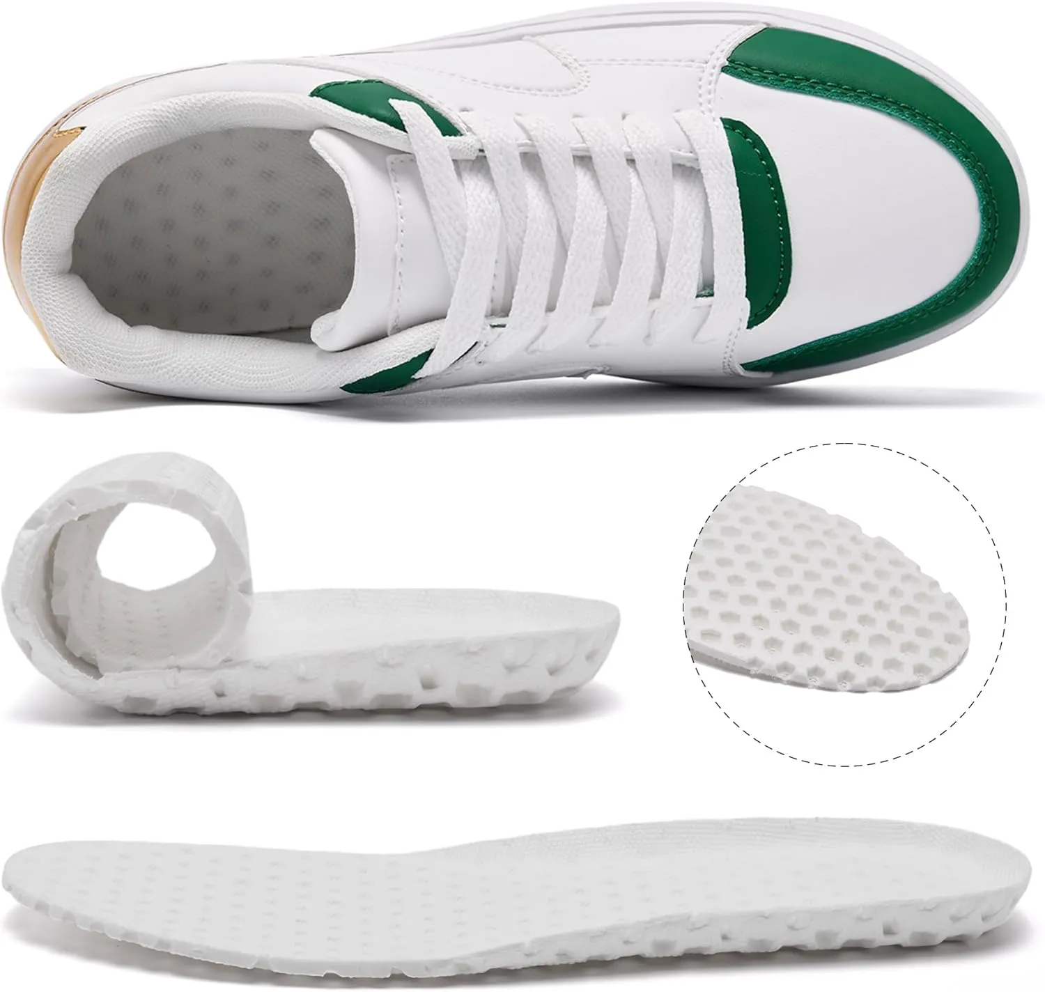 Women's Skateboard Shoes Fashion Casual Sneakers Low Top Lightweight Comfortable Lace-Up Leather Non Slip Shoe