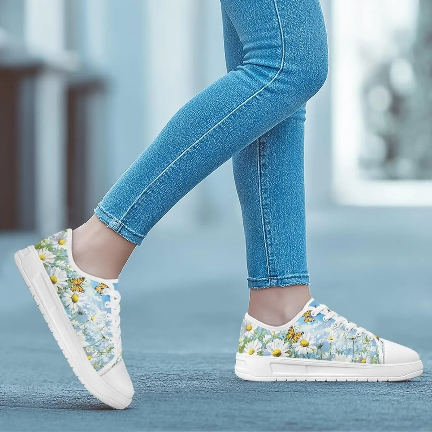 Women’s Slip on Canvas Shoes Classic Arch Support Sneakers Loafers Shoes Casual Fashion Low-Top Slip Ons US 5.5-13.5