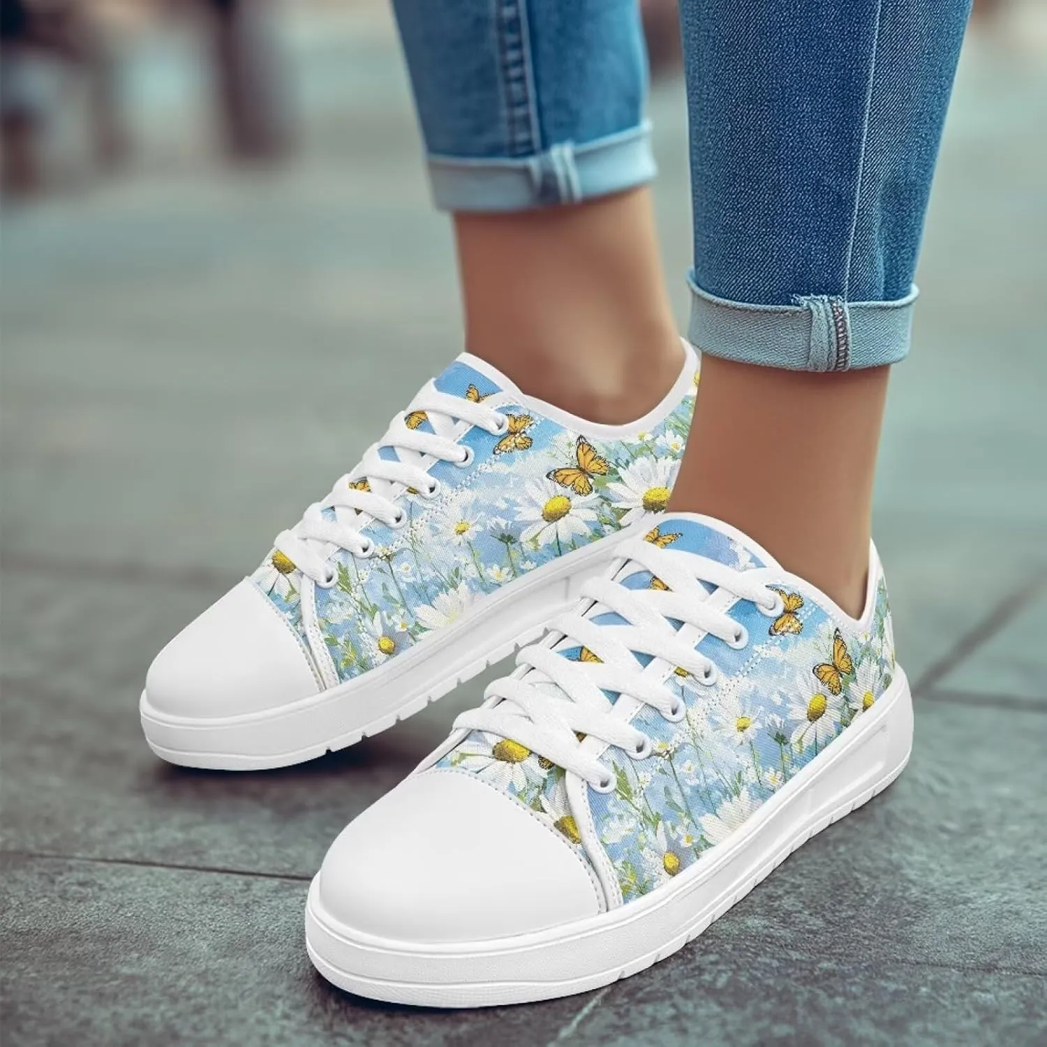 Women’s Slip on Canvas Shoes Classic Arch Support Sneakers Loafers Shoes Casual Fashion Low-Top Slip Ons US 5.5-13.5
