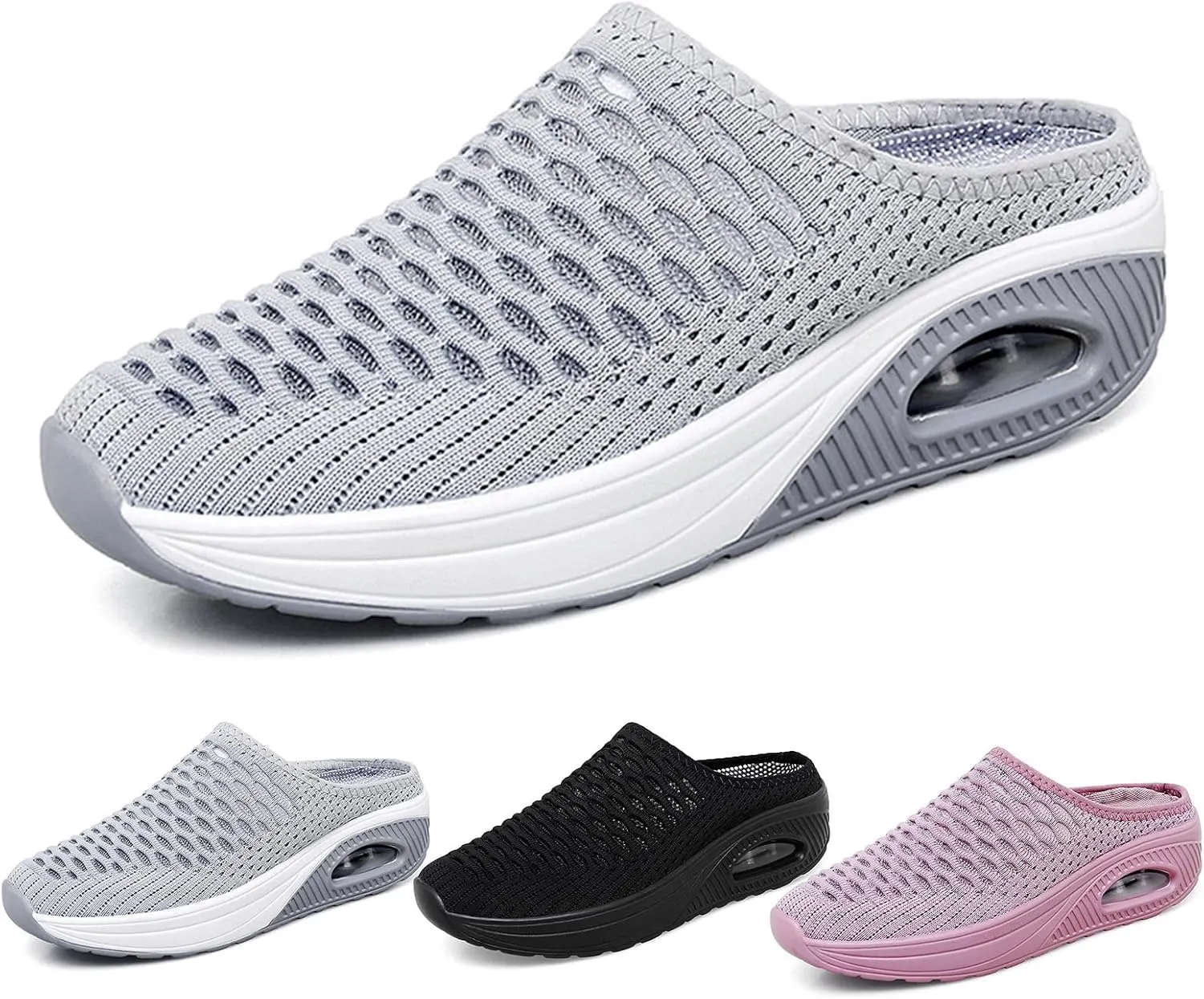Womens Slip On Clogs and Mules Orthopedic Arch Support Backless Slippers Lightweight Breathable Casual Mesh Sandal Comfortable Round Toe Mules Garden Shoes