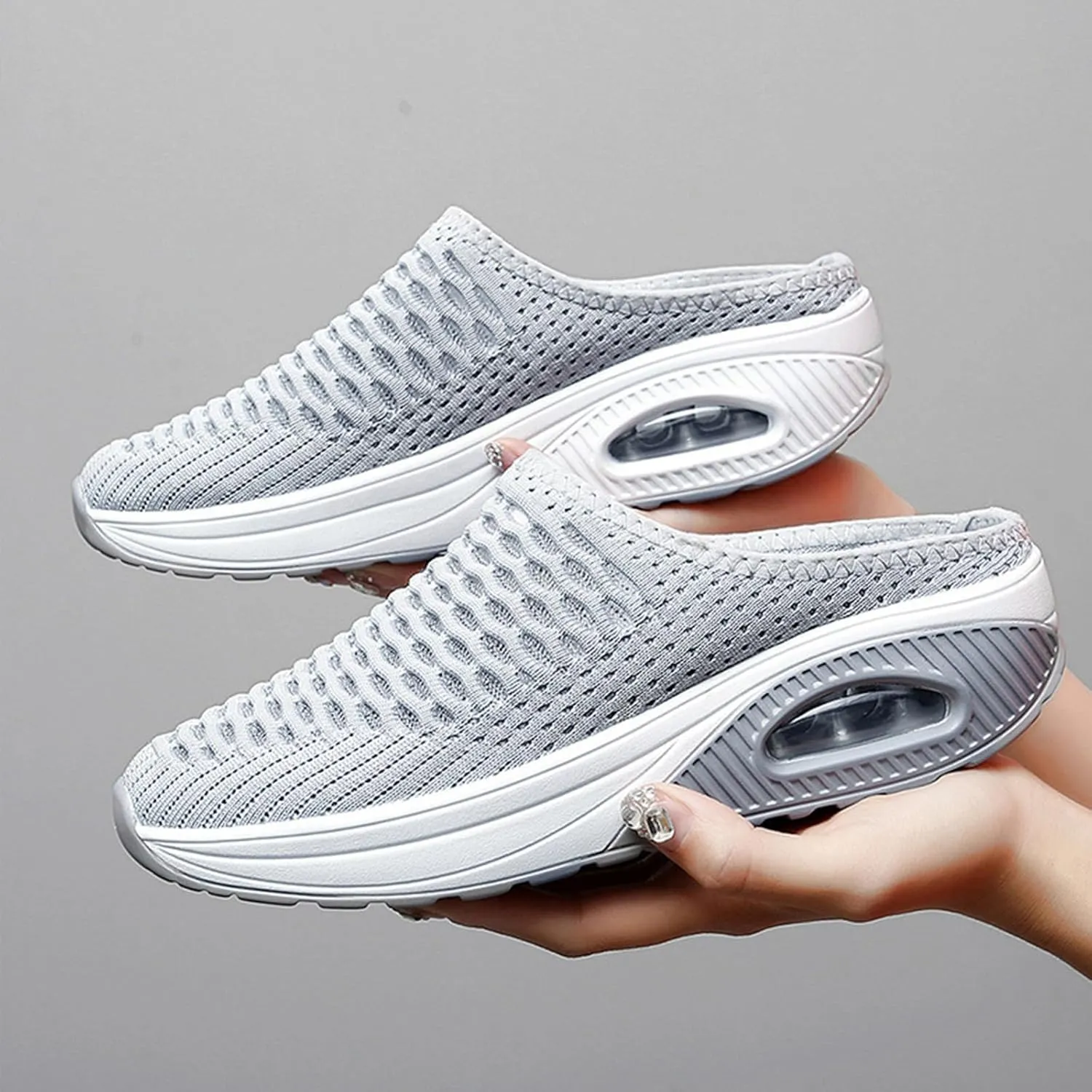 Womens Slip On Clogs and Mules Orthopedic Arch Support Backless Slippers Lightweight Breathable Casual Mesh Sandal Comfortable Round Toe Mules Garden Shoes