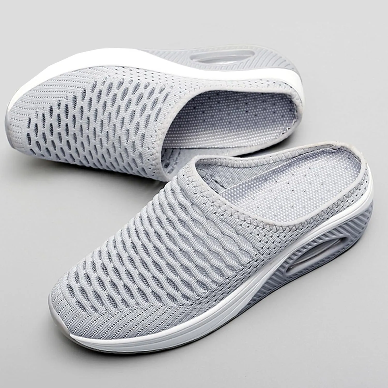Womens Slip On Clogs and Mules Orthopedic Arch Support Backless Slippers Lightweight Breathable Casual Mesh Sandal Comfortable Round Toe Mules Garden Shoes