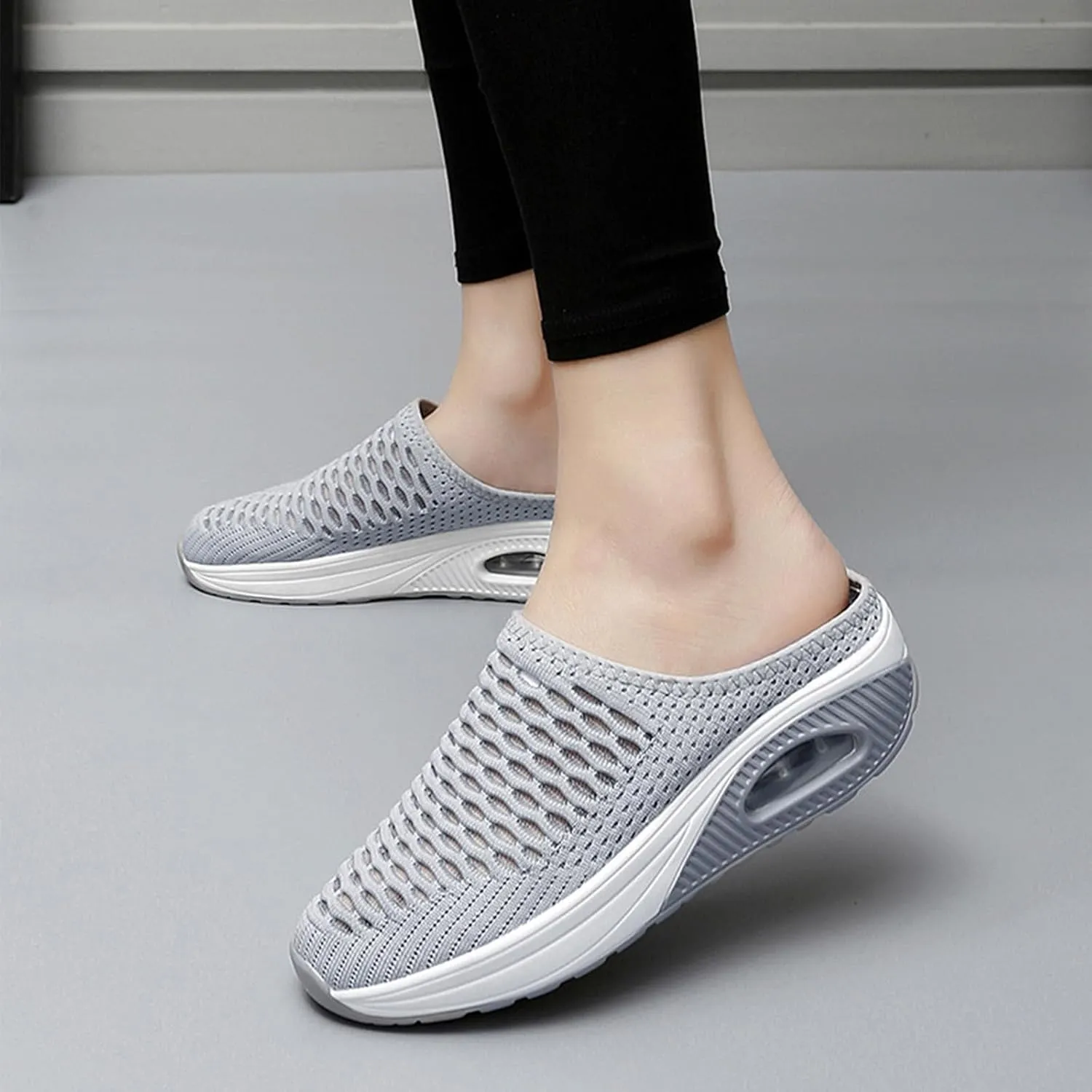 Womens Slip On Clogs and Mules Orthopedic Arch Support Backless Slippers Lightweight Breathable Casual Mesh Sandal Comfortable Round Toe Mules Garden Shoes