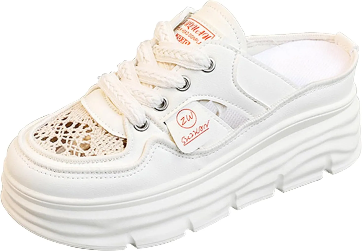 Women's Slip on Platform Sneakers Mule Shoes Comfortable Breathable Cutout Casual Clogs