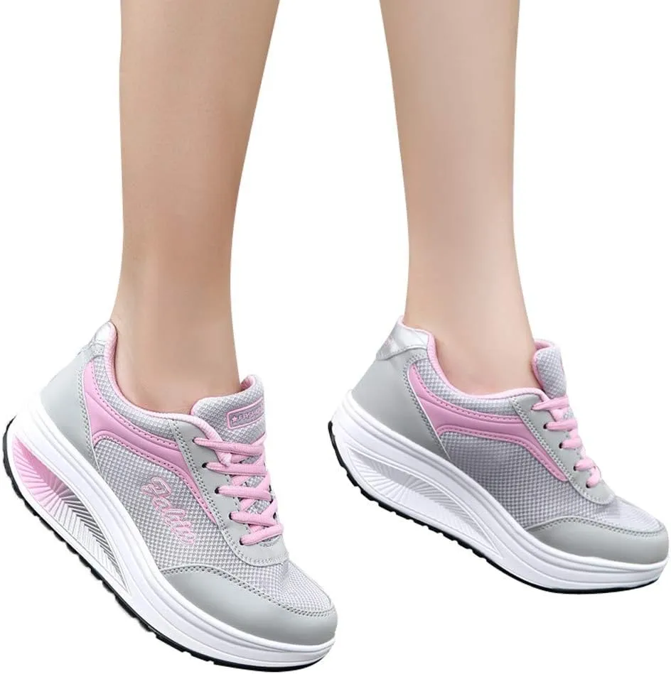 Womens Walking Sneakers Size 10 Wide Zapatillas OrtopéDicas para Caminar De Mujer para Salir White Tennis Shoes Women Platform Silver Platform Wedge Sneakers for Women Trail Running Shoes Women On