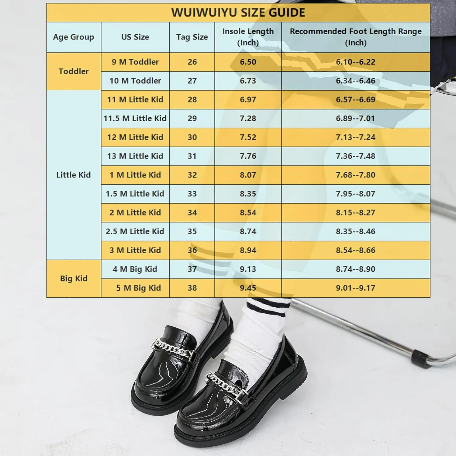 WUIWUIYU Boys Girls Casual Slip-on Loafers Round Toe Church Leather School Uniform Dress Shoes (Toddler/Little Kid/Big Kid)