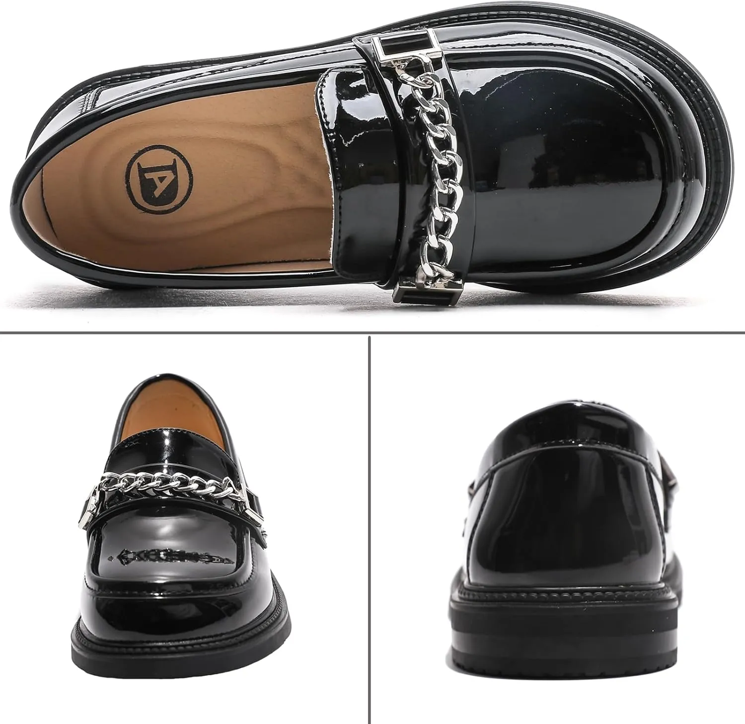 WUIWUIYU Boys Girls Casual Slip-on Loafers Round Toe Church Leather School Uniform Dress Shoes (Toddler/Little Kid/Big Kid)