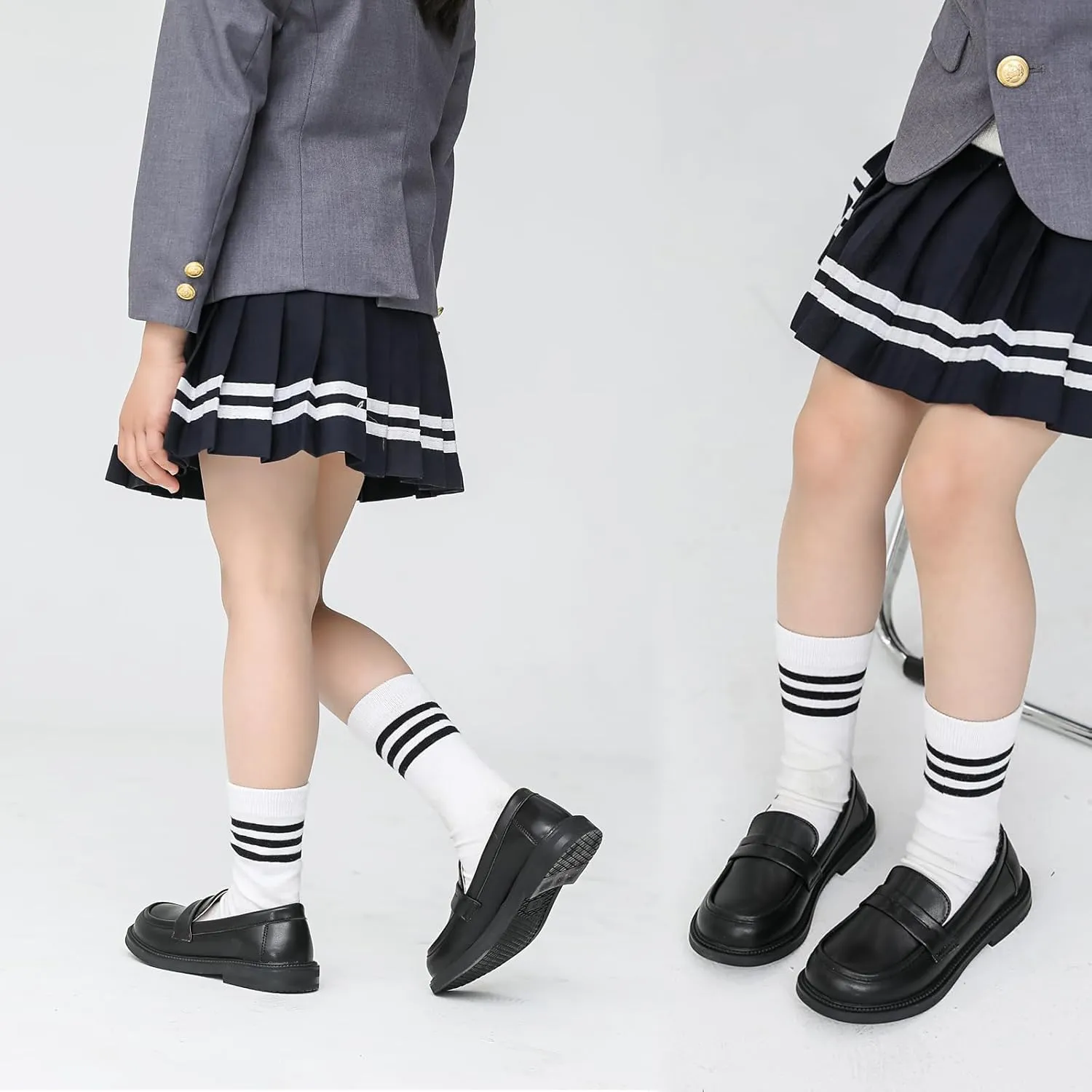 WUIWUIYU Boys Girls Casual Slip-on Loafers Round Toe Church Leather School Uniform Dress Shoes (Toddler/Little Kid/Big Kid)