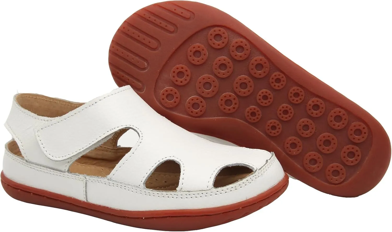 WUIWUIYU Boy's Girl's Leather Soft Closed Toe Outdoor Beach Summer Sport Sandals Athletic Fisherman Shoes for Toddler/Little Kid/Big Kid