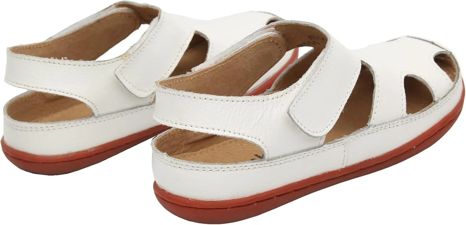 WUIWUIYU Boy's Girl's Leather Soft Closed Toe Outdoor Beach Summer Sport Sandals Athletic Fisherman Shoes for Toddler/Little Kid/Big Kid