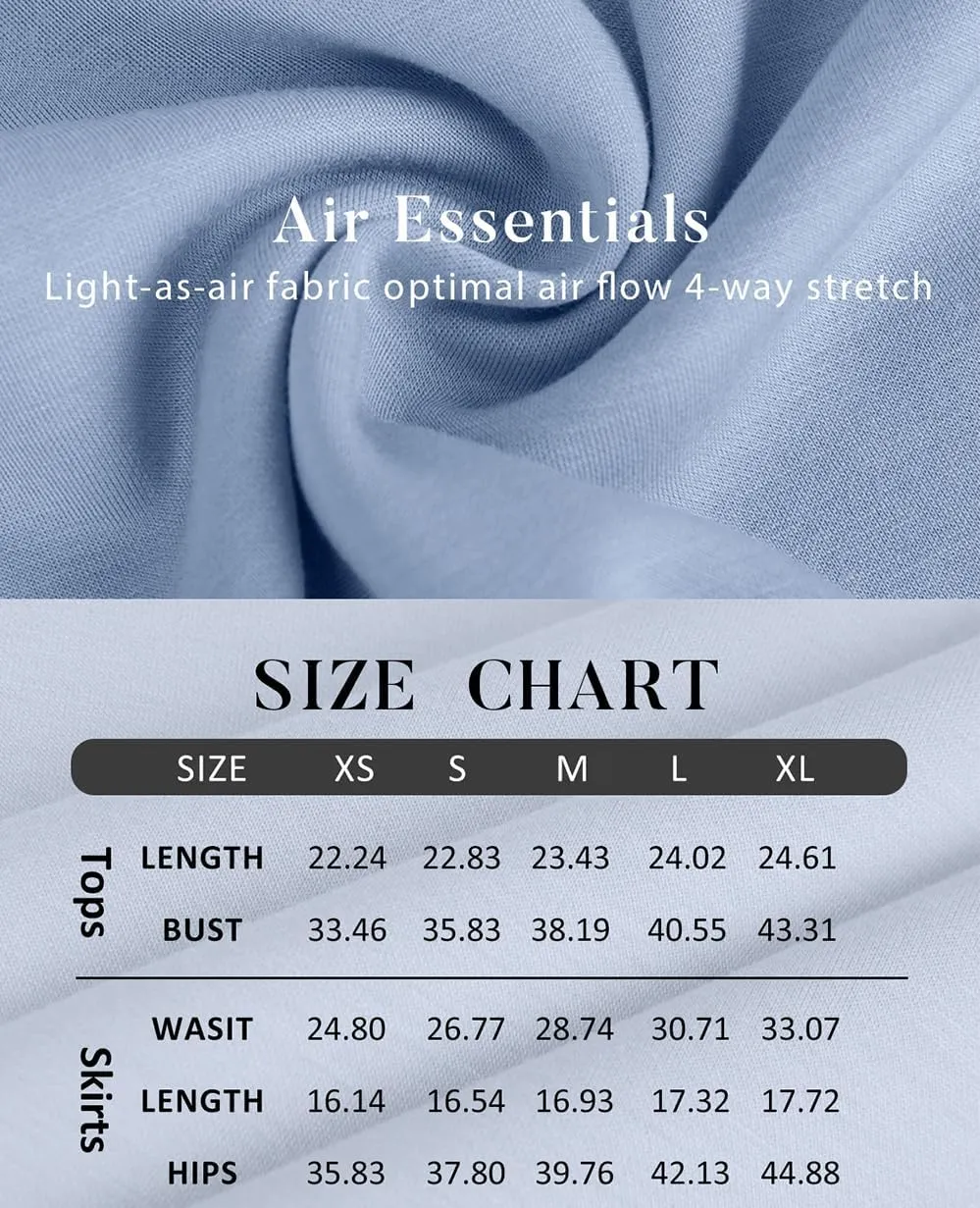 XIEERDUO Two Piece Skirt Sets for Women Summer Beach Vacation Outfits Mock Neck Tops Tennis Skirt Lounge Matching Sets