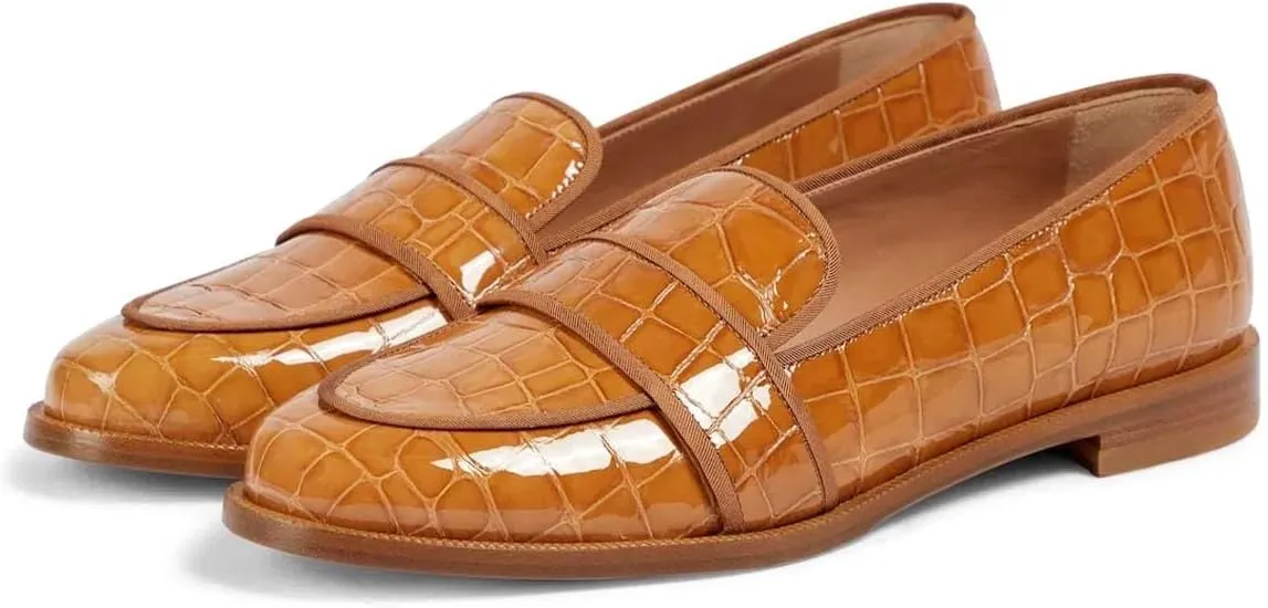 XYD Women's Closed Almond Toe Slip On Moccasins Low Heel Flats Comfy Formal Casual Office Work Dress Loafers Shoes