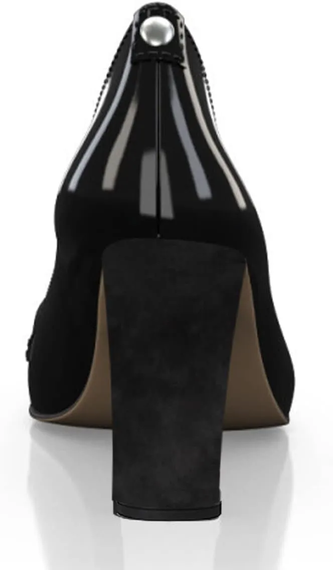 YDN Women Square Toe Knot Slip on Pumps Chunky High Heel Loafers Office Ladies Daily Outfit Elegant Prom Shoes Size 4-15 US