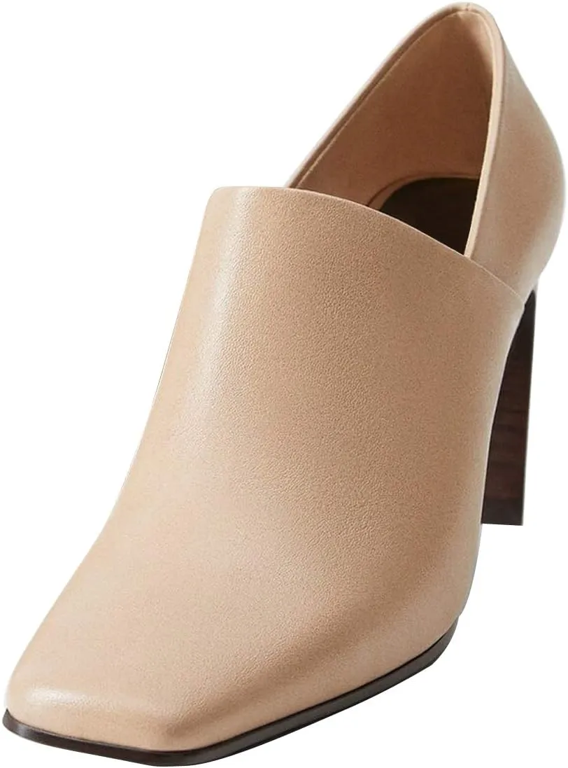 YDN Women Stylish High Heels Pumps Closed Square Toe Slip On Heeled Loafers Fashion Heel Prom Elegant Evening Party Dress Shoes
