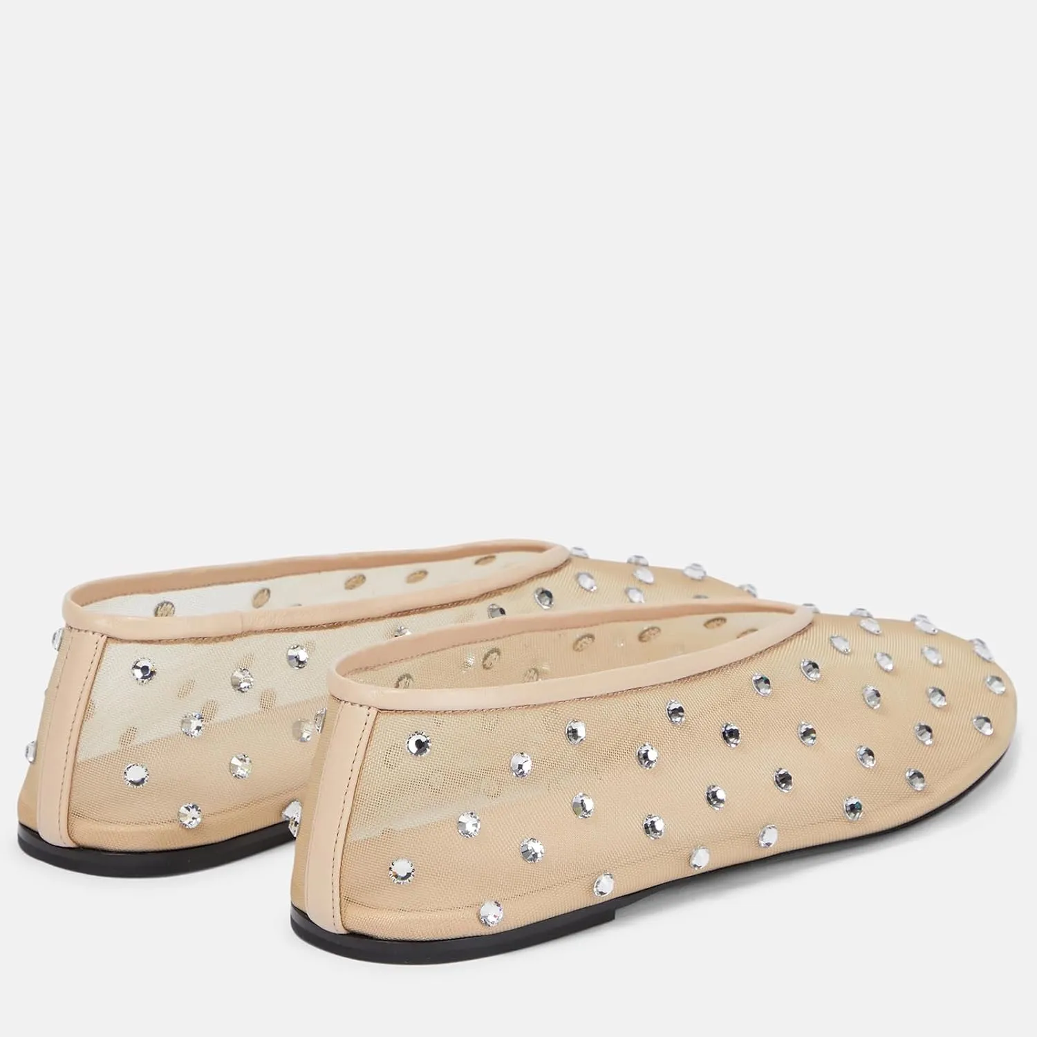 Yishaweiqi Crystal Rhinestone Ballet Flats for Women Breathable Mesh Flats Slip On Ballerina Shoes Comfortable Casual Dress Shoes