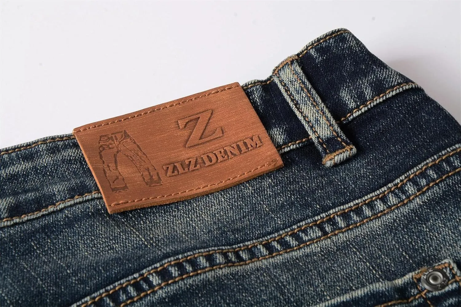 ZLZ Blue Black Ripped Distressed Jeans for Men Slim Fit, Men's Fashion Design Streetwear Destroyed Jeans Pants Stretch Fit