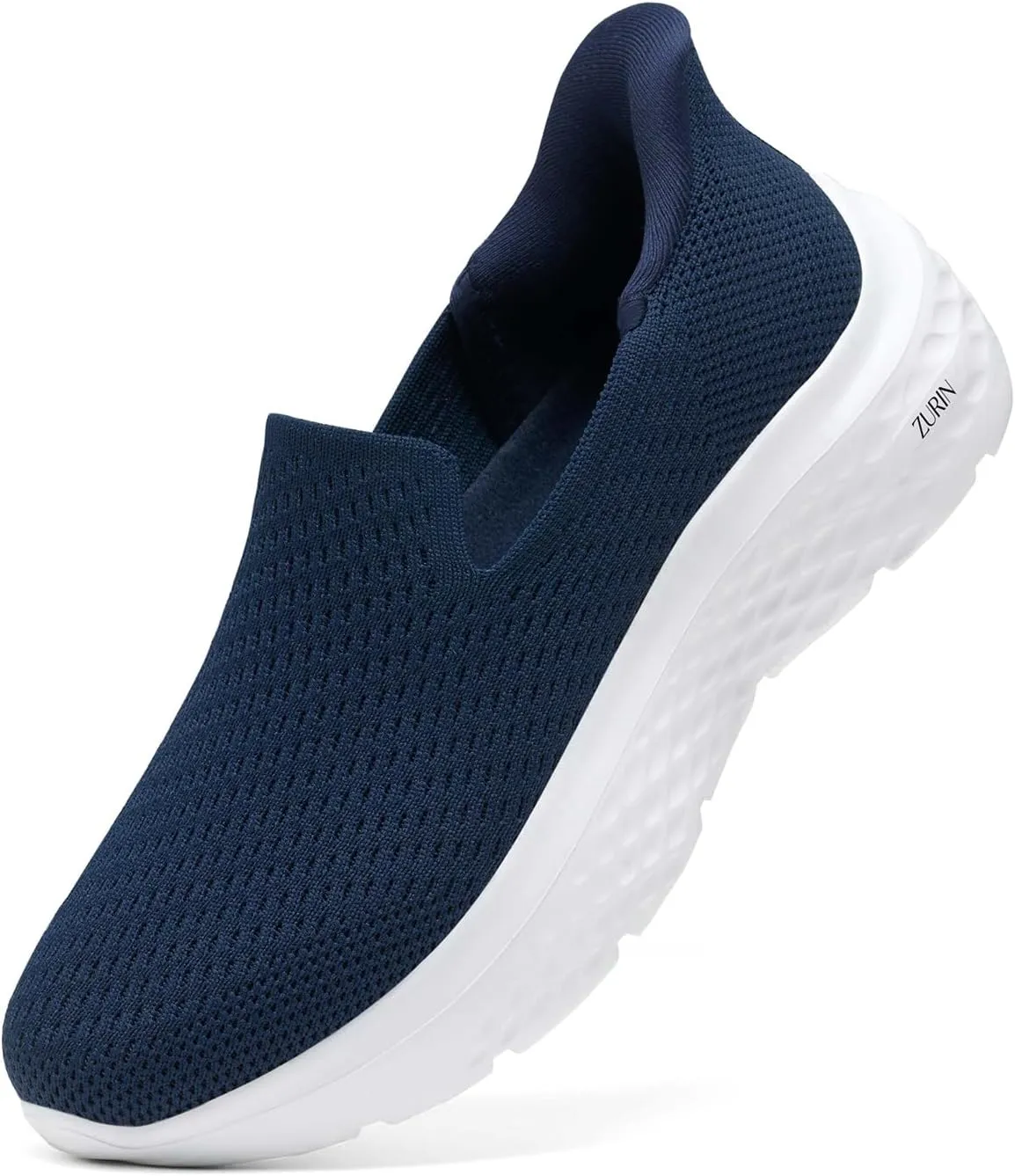 ZURIN Womens Slip On Walking Shoes with Arch Support,Lightweight No Lace Sneakers,Non Slip Breathable Tennis Shoes