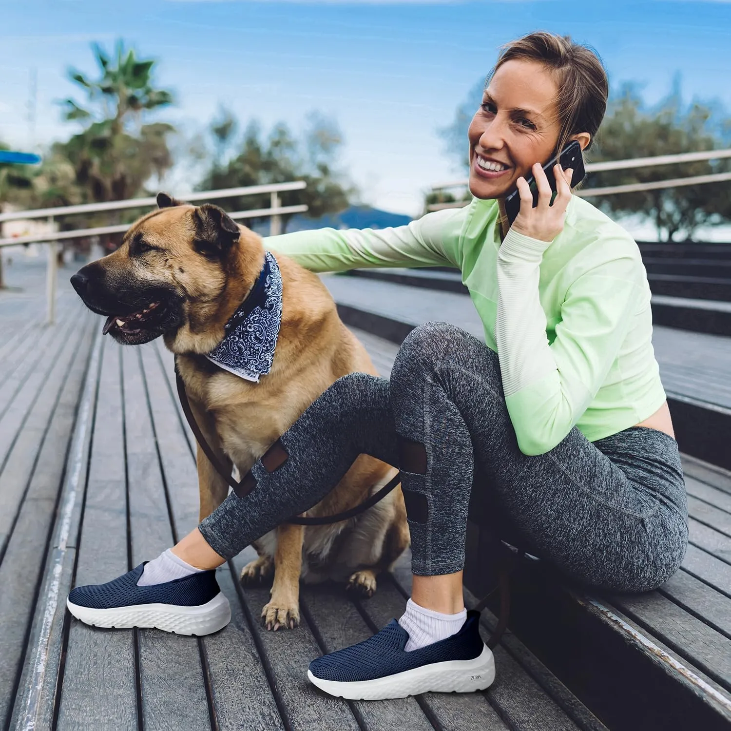 ZURIN Womens Slip On Walking Shoes with Arch Support,Lightweight No Lace Sneakers,Non Slip Breathable Tennis Shoes